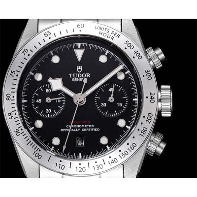 M79350 BLACK BAY CHRONO Automatic Chronograph Mens Watch TWF Black Dial Stainless Steel Bracelet Super Clone