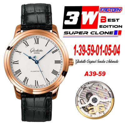 Senator Excellence A36-01 Automatic Mens Watch 3WF 1-39-59-01-05-04 RG White Dial Roman Brown Leather Best Edition