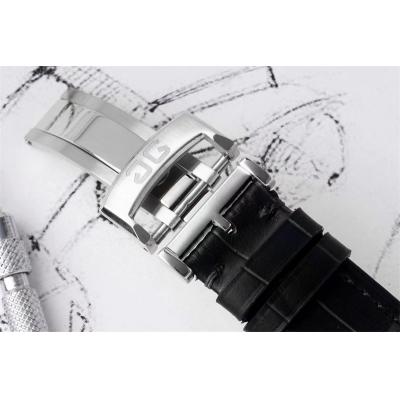 PanoMaticLunar MoonPhase A93-02 Automatic Mens Watch 1-90-02-42-32-61 AIF Steel White Dial Black Leather Best Edition