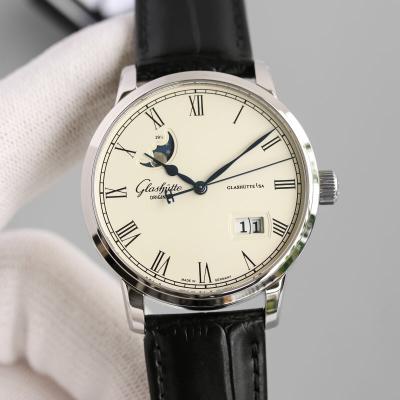 Excellence Panorama Date Moon Phase A100-0Automatic Mens Watch 100-04-32-12-04 V9F White Dial Black Leather Best Edition