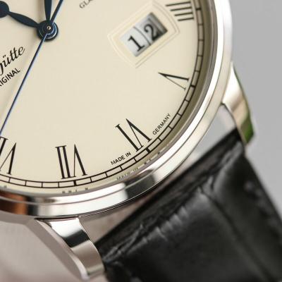 Excellence Panorama Date Moon Phase A100-0Automatic Mens Watch 100-04-32-12-04 V9F White Dial Black Leather Best Edition