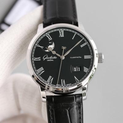 Excellence Panorama Date Moon Phase Automatic Mens Watch 100-04-05-12-50 V9F Black Dial Leather Best Edition