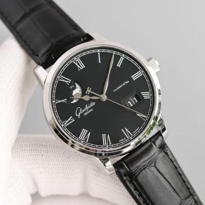 Excellence Panorama Date Moon Phase Automatic Mens Watch 100-04-05-12-50 V9F Black Dial Leather Best Edition