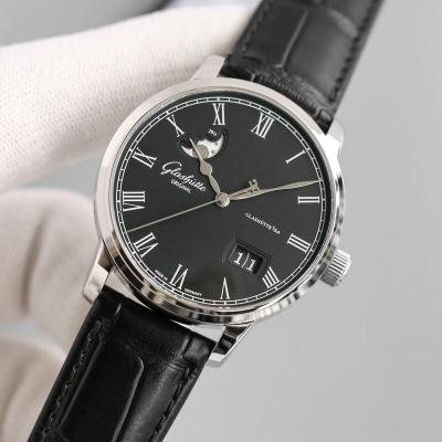 Excellence Panorama Date Moon Phase Automatic Mens Watch 100-04-05-12-50 V9F Black Dial Leather Best Edition