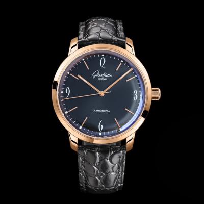 Senator Sixties A3952 Automatic Mens Watch1-39-52-01-01-04 TWF Best Edition Rose Gold Silver Dial Black Leather