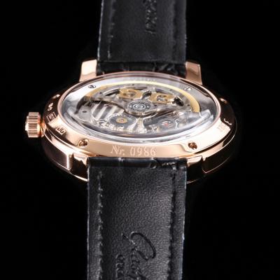 Senator Sixties A3952 Automatic Mens Watch1-39-52-01-01-04 TWF Best Edition Rose Gold Silver Dial Black Leather