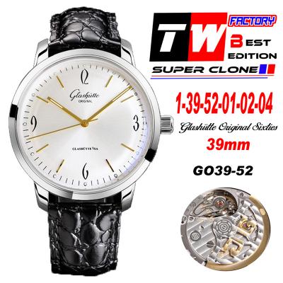 Senator Sixties A3952 Automatic Mens Watch 1-39-52-01-02-04 TWF Best Edition Steel Silver YG Dial Black Leather