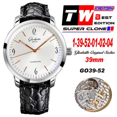 Senator Sixties A3952 Automatic Mens Watch 1-39-52-01-02-04 TWF Best Edition Steel Silver RG Dial Black Leather