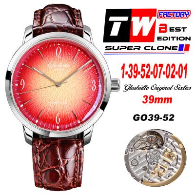 Senator Sixties A3952 Automatic Mens Watch 1-39-52-07-02-01 TWF Best Edition Steel Iconic Red Dial Brown Leather