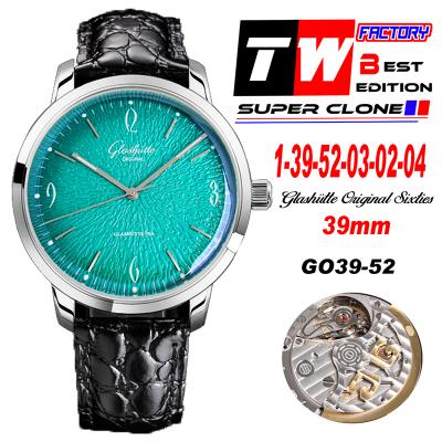 Senator Sixties A3952 Automatic Mens Watch 1-39-52-03-02-04 TWF Best Edition Steel Green Dial Black Leather