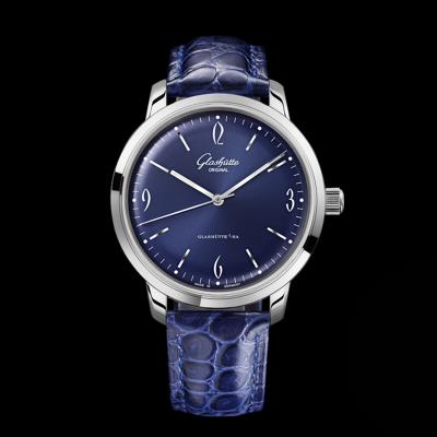 Senator Sixties A3952 Automatic Mens Watch 1-39-52-06-02-04 TWF Best Edition Steel Blue Dial Black Leather