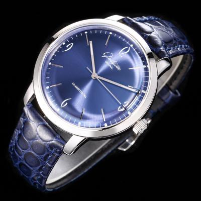 Senator Sixties A3952 Automatic Mens Watch 1-39-52-06-02-04 TWF Best Edition Steel Blue Dial Black Leather