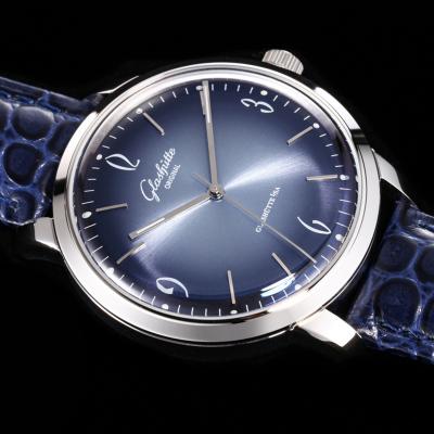 Senator Sixties A3952 Automatic Mens Watch 1-39-52-14-02-04 TWF Best Edition Steel Glacier Blue Dial Black Leather