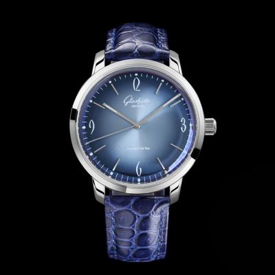 Senator Sixties A3952 Automatic Mens Watch 1-39-52-14-02-04 TWF Best Edition Steel Glacier Blue Dial Black Leather