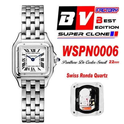 WSPN0006 Swiss Ronda Quartz Ladies Watch BVF 22mm Small White Dial SS Bracelet Best Ediiton