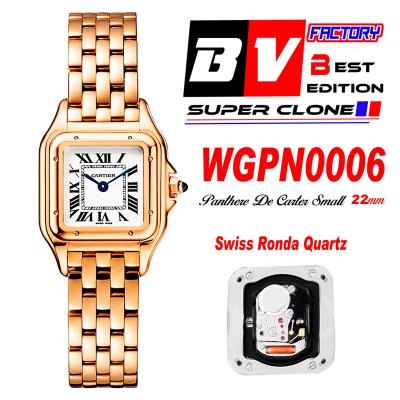 WGPN0006 Swiss Ronda Quartz Ladies Watch BVF 22mm Small Rose Gold White Dial SS Bracelet Best Ediiton