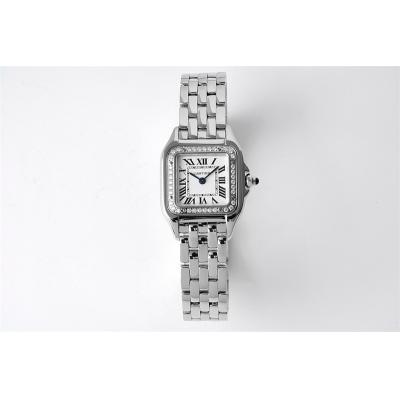 W4PN0007 Swiss Ronda Quartz Ladies Watch BVF 22mm Small Diamonds Bezel White Dial SS Bracelet Best Ediiton