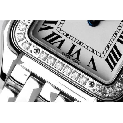 W4PN0007 Swiss Ronda Quartz Ladies Watch BVF 22mm Small Diamonds Bezel White Dial SS Bracelet Best Ediiton