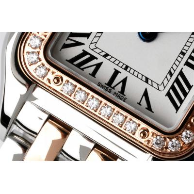 W3PN0006 Swiss Ronda Quartz Ladies Watch BVF 22 Small Diamond Bezel Two Tone RG White Dial SS Bracelet Best Ediiton