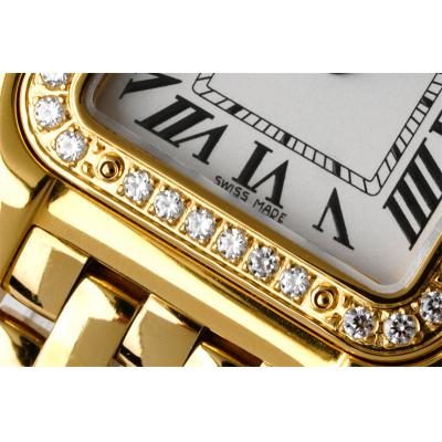 WJPN0015 Swiss Ronda Quartz Ladies Watch BVF 22mm Small Diamonds Bezel YG White Dial SS Bracelet Best Ediiton