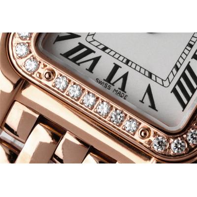 WJPN0008 Swiss Ronda Quartz Ladies Watch BVF 22mm Small Diamonds Bezel RG White Dial SS Bracelet Best Ediiton