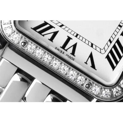 W4PN0008 Swiss Ronda Quartz Ladies Watch BVF 27mm Medium Diamonds Bezel White Dial SS Bracelet Best Ediiton