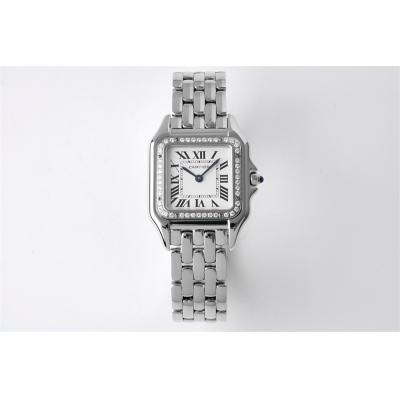 W4PN0008 Swiss Ronda Quartz Ladies Watch BVF 27mm Medium Diamonds Bezel White Dial SS Bracelet Best Ediiton