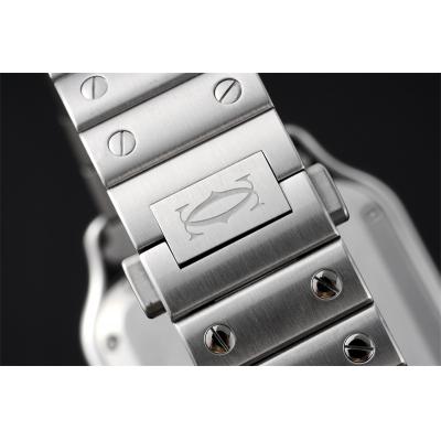 Santos WSSA0029 M9015 Automatic Ladies Watch Best Edition BVF Medium 35mm White Dial SS Bracelet