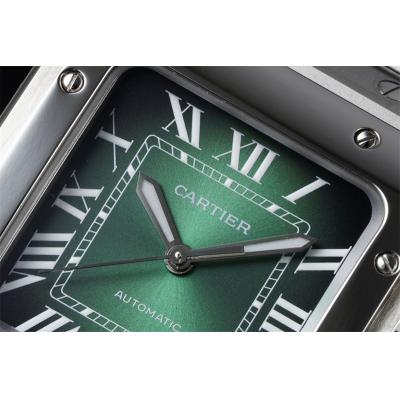 Santos WSSA0061 M9015 Automatic Ladies Watch Best Edition BVF Medium 35mm Green Dial SS Bracelet