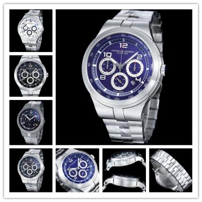 Porsche Design Chronotimer Collection Japan quartz chronograph Mens Watch Blue Dial SS Bracelet Stopwatch