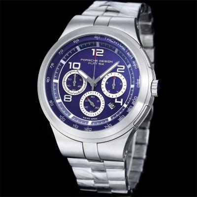 Porsche Design Chronotimer Collection Japan quartz chronograph Mens Watch Blue Dial SS Bracelet Stopwatch