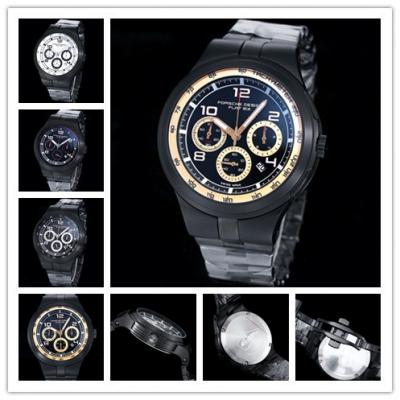 Porsche Design Chronotimer Collection Japan quartz chronograph Mens Watch DLC All Black Dial SS Bracelet Stopwatch