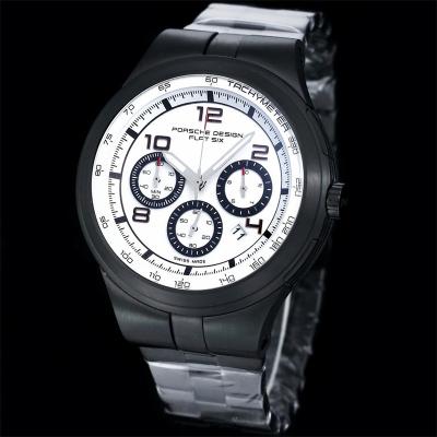 Porsche Design Chronotimer Collection Japan quartz chronograph Mens Watch DLC All Black Dial SS Bracelet Stopwatch