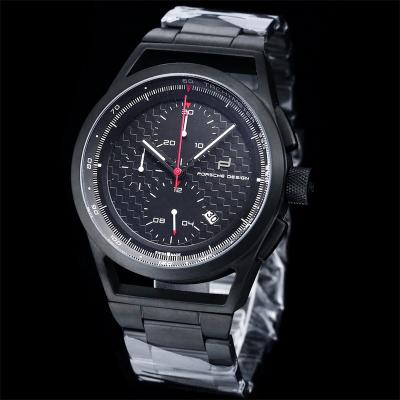 Porsche Design Chronotimer Collection Japan quartz chronograph Mens Watch PVD All Blue Dial SS Bracelet Stopwatch