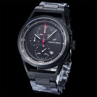 Porsche Design Chronotimer Collection Japan quartz chronograph Mens Watch PVD All Blue Dial SS Bracelet Stopwatch