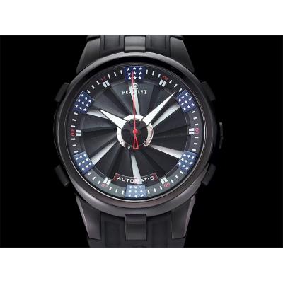 Turbine XL A4015/1 A23J Automatic Mens Watch America Limited Edition TWF DLC Black USA Flag Rotating Dial Rubbe