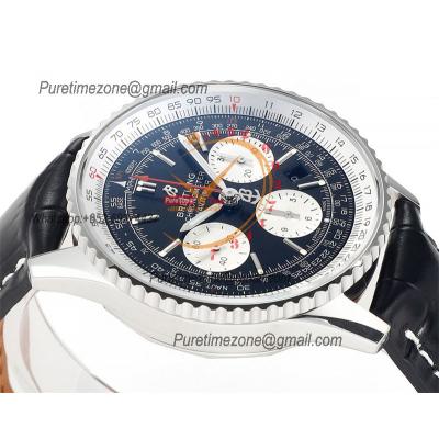 AB0121211B1X1 Navitimer A7750 Automatic Chronograph Mens Watch 43mm Black Dial Leather Strap Best Edition V2