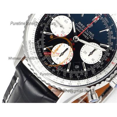 AB0121211B1X1 Navitimer A7750 Automatic Chronograph Mens Watch 43mm Black Dial Leather Strap Best Edition V2