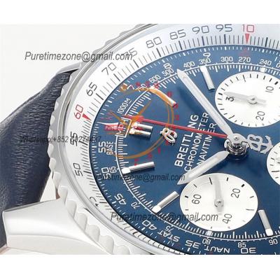 AB0121211B1X1 Navitimer A7750 Automatic Chronograph Mens Watch 43mm Blue Dial Leather Strap Best Edition V2