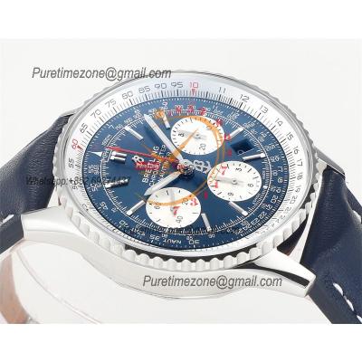 AB0121211B1X1 Navitimer A7750 Automatic Chronograph Mens Watch 43mm Blue Dial Leather Strap Best Edition V2