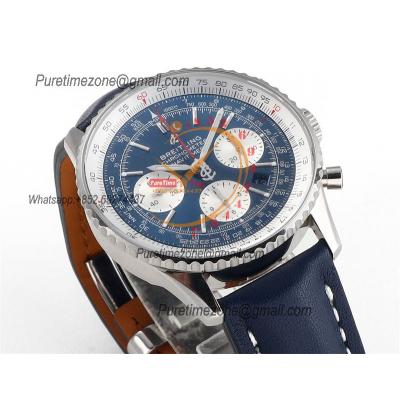 AB0121211B1X1 Navitimer A7750 Automatic Chronograph Mens Watch 43mm Blue Dial Leather Strap Best Edition V2