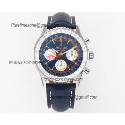 AB0121211B1X1 Navitimer A7750 Automatic Chronograph Mens Watch 43mm Blue Dial Leather Strap Best Edition V2