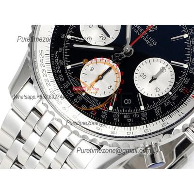 AB0121211B1X1 Navitimer A7750 Automatic Chronograph Mens Watch 43mm Black Dial SS Bracelet  Best Edition V2