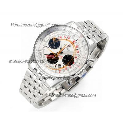 AB0121211B1X1 Navitimer A7750 Automatic Chronograph Mens Watch 43mm White Dial SS Bracelet  Best Edition V2