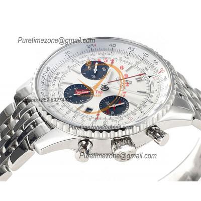 AB0121211B1X1 Navitimer A7750 Automatic Chronograph Mens Watch 43mm White Dial SS Bracelet  Best Edition V2