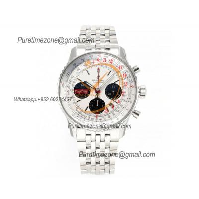 AB0121211B1X1 Navitimer A7750 Automatic Chronograph Mens Watch 43mm White Dial SS Bracelet  Best Edition V2