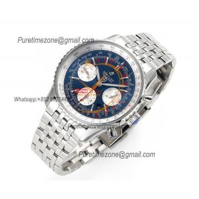 AB0121211B1X1 Navitimer A7750 Automatic Chronograph Mens Watch 43mm Blue Dial SS Bracelet  Best Edition V2