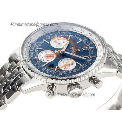 AB0121211B1X1 Navitimer A7750 Automatic Chronograph Mens Watch 43mm Blue Dial SS Bracelet  Best Edition V2