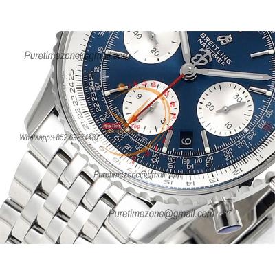 AB0121211B1X1 Navitimer A7750 Automatic Chronograph Mens Watch 43mm Blue Dial SS Bracelet  Best Edition V2