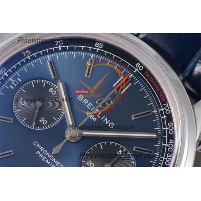 Premier B01 AB0118 A7750 Automatic Chronograph Mens Watch BLSF 42 Bentley Racing Blue Dial Leather Strap Best Edition